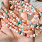 Natural cherry blossom Sakura agate smooth round flower agate grade AAA bead bracelet