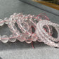 High Grade Star Rose Quartz,Hexagram Fire Rose Quartz,Fire Element Crystal,Pink Heart Chakra Round Beaded Bracelet