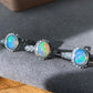 Natural Grade Rainbow Fire Opal Hand Carved Sterling Silver Mid-Century  Adjustable Ring,gift for her,gift for him