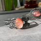 Natural Red Hematoid Quartz,Fire Quartz Lepidocrocite Quartz,Oval Shape Butterfly Bangle,Mid-century Style,Victorian