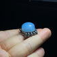 Nature Big Aquamarine Oval shape vintage setting pendant collar Boho Charm Necklace,March Birthstone