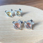 Gibeon Meterite Gold color Rose Gold Planet shape Sterling silver zircon earings， gift for her