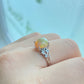 Natural Yellow Orange Colorful Fire illuminate Oval set on S925 Statement Ring,gift for her, holiday gift