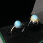 Genuine Natural Larimar Raw Larimar statement gemstone oval shape Sterling Silver women men ring