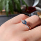 Natural Blue Topaz Statement Ring, Sterling Silver Birthday Ring Promise, Anniversary Ring for Women, Mother's Day Gift