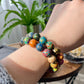 Museum of Art China lacquer Coated on black ebony and mother of pearl Bead Bracelet 12mm+，gift for her, gift for mom,gift for wife
