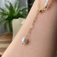 Natural Freshwater pearls rose quartz with sakura agate bunny rabbit 14K gold filled box multiple use necklace