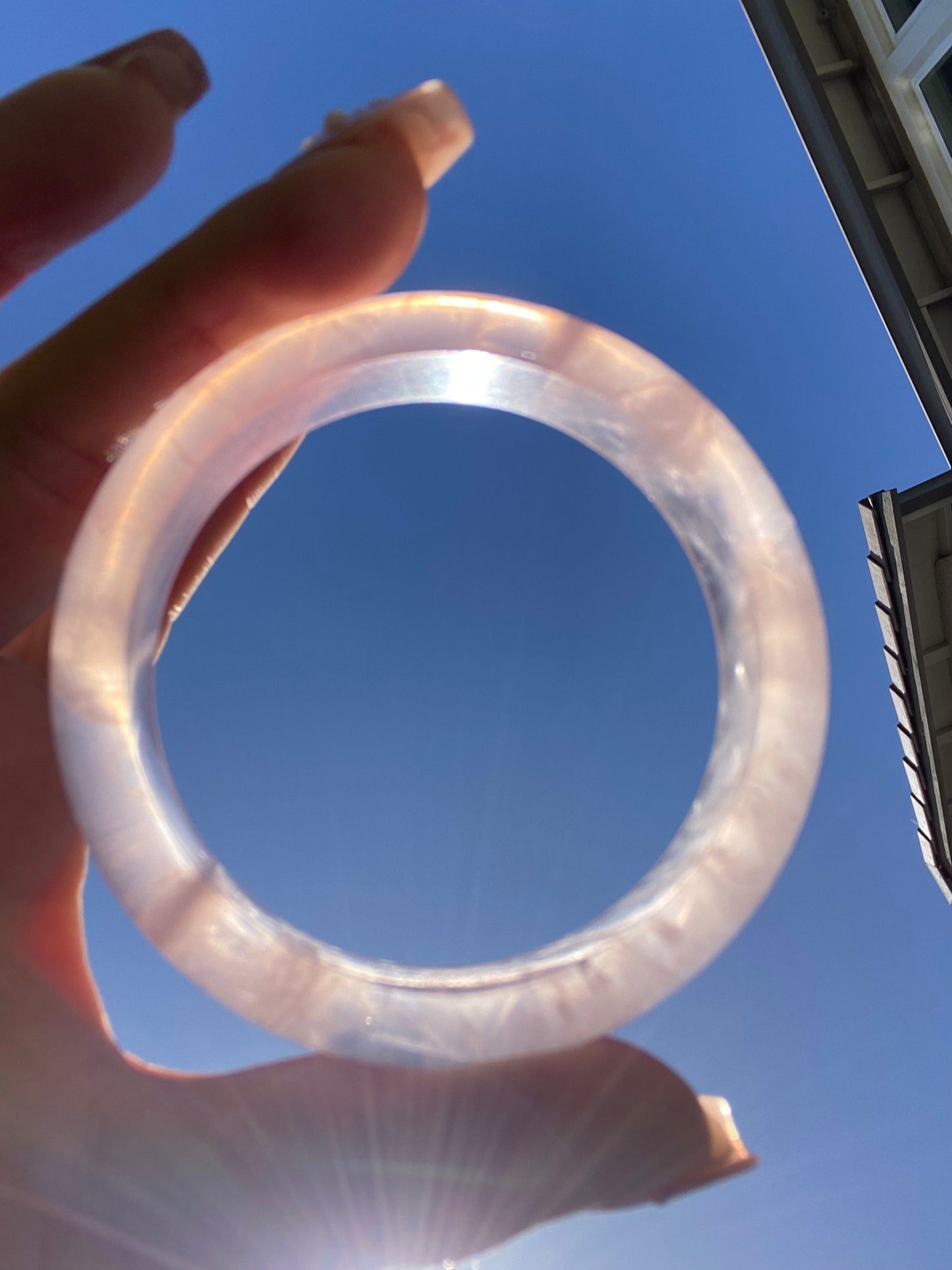 TOPPEST Silky Fire illuminate Rose Quartz Bangle Bracelet,gemstone Rose Quartz Crystal Bangle,gift for her,gift for Mother,Lover