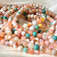 Natural cherry blossom Sakura agate smooth round flower agate grade AAA bead bracelet