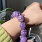 15mm Top Grade Genuine Natural High Grade Silk Shin Purple Charoite,Cat Eyes round Shape Beaded Bracelet
