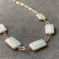 Premium AAA+ freshwater baroque rectangle blue illuminate box link handmade bracelet,gift for her,birthday gift