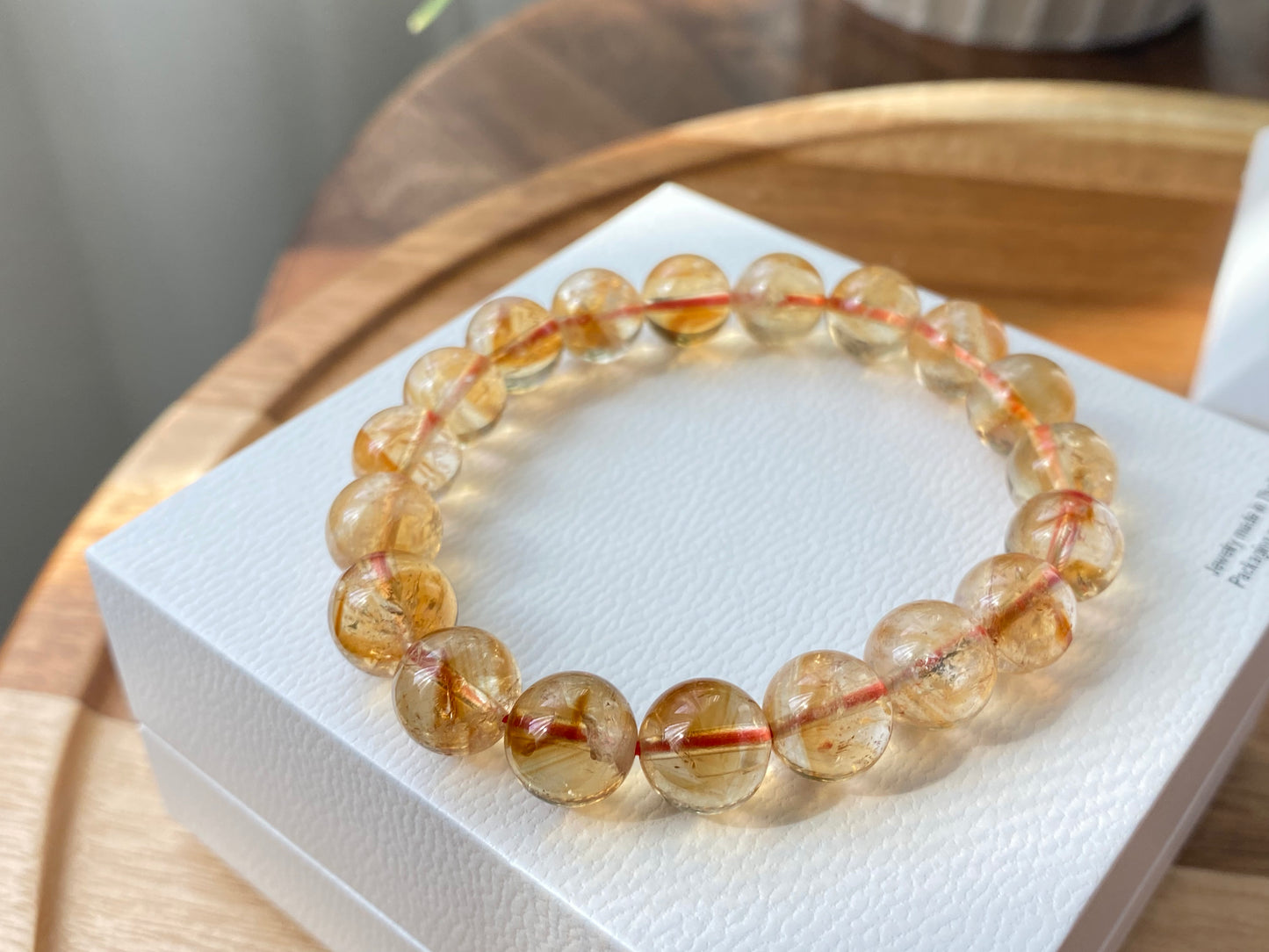 Hight Grade ALL MOST CLEAR Natural Citrine Round gemstone bead Bracelet Necklace 7mm 10mm