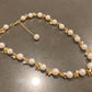 Natural Freshwater Pearl White round 8-9MM Baroque Pearls with rainbow colorful facted Crystal 14K gold Necklace