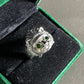 Natural Green Emerald Sterling Silver American Indian Lion Head Adjustable Ring,gift for her, gift for him