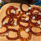 Natural Myanmar Blood amber with Hetian Jade bead elegant handmade ring,gift for her,gift for him