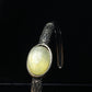 natural golden Lepidolite setting on Sterling silver vintage bangle bracelet