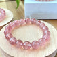 AAAA Grade Natural Rainbow Flash Strawberry Quartz with full seed Gemstone Healing Bracelet 7mm,8mm,10mm,11mm,18mm