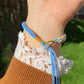 Handmade Bracelet, peach flower, cherry blossom braided rope bracelet,gift for her,gift for him