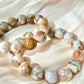 Natural cherry blossom Sakura agate smooth round flower agate grade AAA bead bracelet