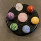 Natural Gemstone 7 Chakra Stones Healing Set with Obsidian Star of David Plate meditation Ornament Decoration