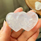 AA high quality Nature Raw Rose quartz puffy heart shape crystal ornament home decoration