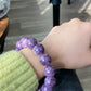 15mm Top Grade Genuine Natural High Grade Silk Shin Purple Charoite,Cat Eyes round Shape Beaded Bracelet