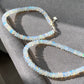 High Quality Natural Rainbow Fire White Opal Donut Sterling silver beaded Bracelet, Gift for her,statement gift