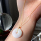 Natural A Donut Hetian Jade,serpentine JadeAdjustable Necklace,Peace Buckle,handmade necklace