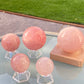 Hight grade 76MM Natural Rose quartz Sphere，Quartz Crystal Ball,Crystal Healing Divination ball,Led light stander