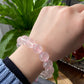 High Grade Star Rose Quartz,Hexagram Fire Rose Quartz,Fire Element Crystal,Pink Heart Chakra Round Beaded Bracelet