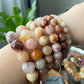 Natuarl Red Brown caramel Rutilated Quartz,Rabbit hair Crystal Round Beaded Bracelet 7mm/9mm/10mm/11mm/12mm