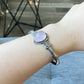 love of the bangle, rose quartz,Aquamarine vintage Sterling silver bangle bracelet