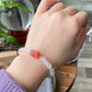 Natural Sri Lanka Moonstone with yanyuan Agate rabbit, bunny Moon chain Bead Bracelet,gift for her,gift idea