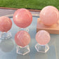 Hight grade 76MM Natural Rose quartz Sphere，Quartz Crystal Ball,Crystal Healing Divination ball,Led light stander
