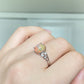 Natural Yellow Orange Colorful Fire illuminate Oval set on S925 Statement Ring,gift for her, holiday gift