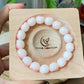 Hand Sculp Barbecue/BBQ  pink purple Cat Paw Natural white Bodhi root polished Bead Bracelet 12mm+