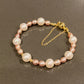 Natural Freshwater Pearl White round 8-9MM mix with Purple pink Freshwater pearls Bracelet,wedding Bracelet