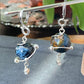 Natural High Grade Blue Pietersite flash lacy shinning Star 14K white gold wire Space planet Removable Earring Pendant
