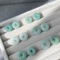 Natural A Donut Hetian Jade,Circle Jade Drop Earring,Drop dangle Earring/EarWire,handmade earring