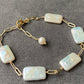 Premium AAA+ freshwater baroque rectangle blue illuminate box link handmade bracelet,gift for her,birthday gift