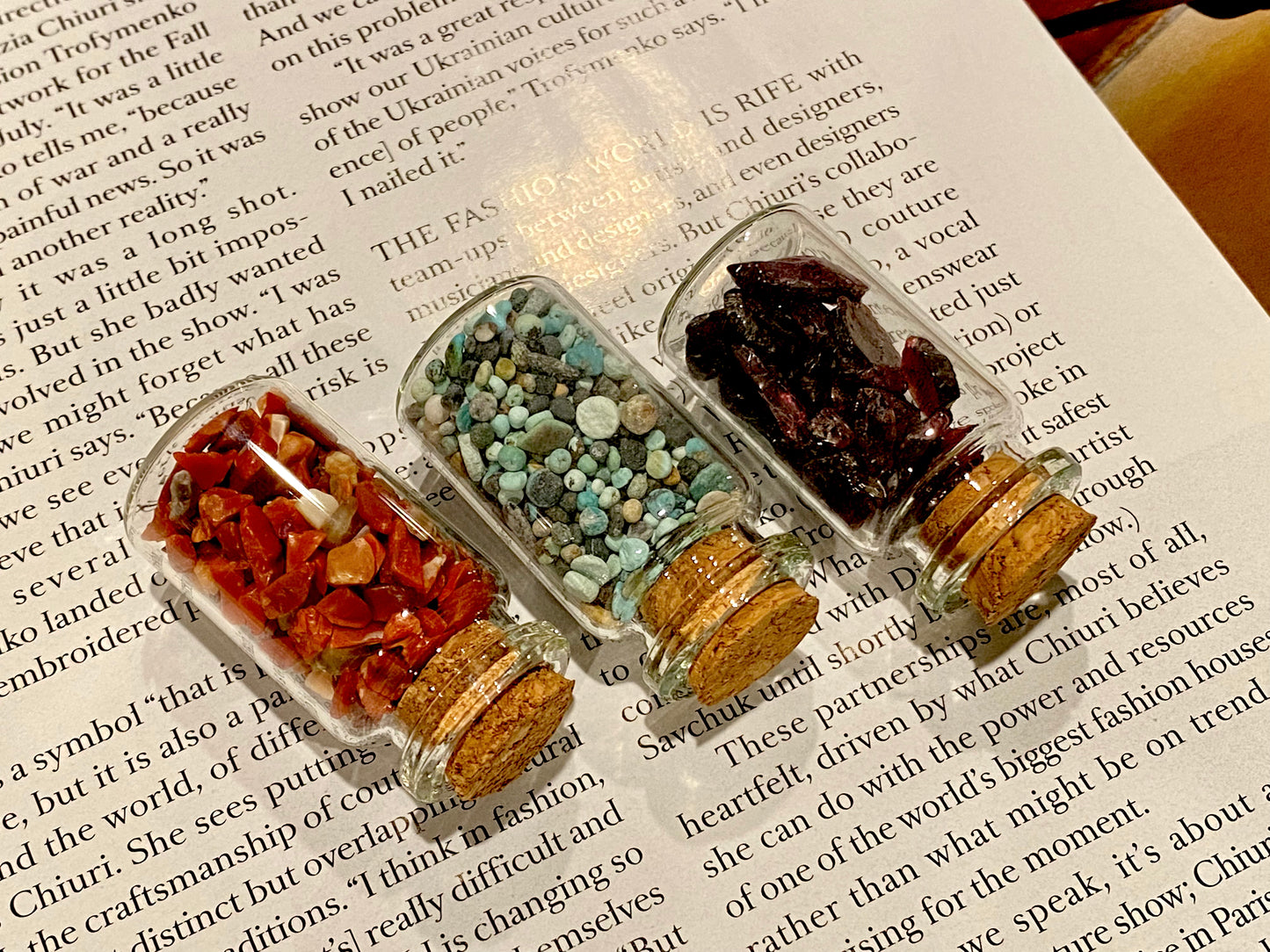 Natural Gemstone Large Chips Wishing Bottle,Crystal Wishing Bottle,Garnet,Red Jade,Turquoise