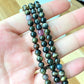 AAAA Grade Cat eye Fire Gradient Multi color Tourmaline smooth round bead necklace 5mm+
