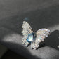 Natural  London Royal Blue tea drop Topaz with Zircon Butterfly Queen Adjustable Ring,Bridesmaid Gifts,gift for her,Birthday Aniversary gift