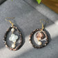 Beautiful Shin Mother of Pearls Black and White,Lucky Four leaf clover Drop Earring