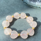 Natural AAA high quality Rose quartz cuty puffy heart shape,bow bead Bracelet,Valentine's gift, gift for her,Love and relationships