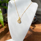 vintage heart shape 18k with black agate and mother of pearl necklace