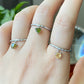 Tourmaline heart shape dangle  zircon adjustable ring,gift for her