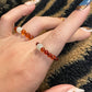 Natural Myanmar Blood amber with Hetian Jade bead elegant handmade ring,gift for her,gift for him