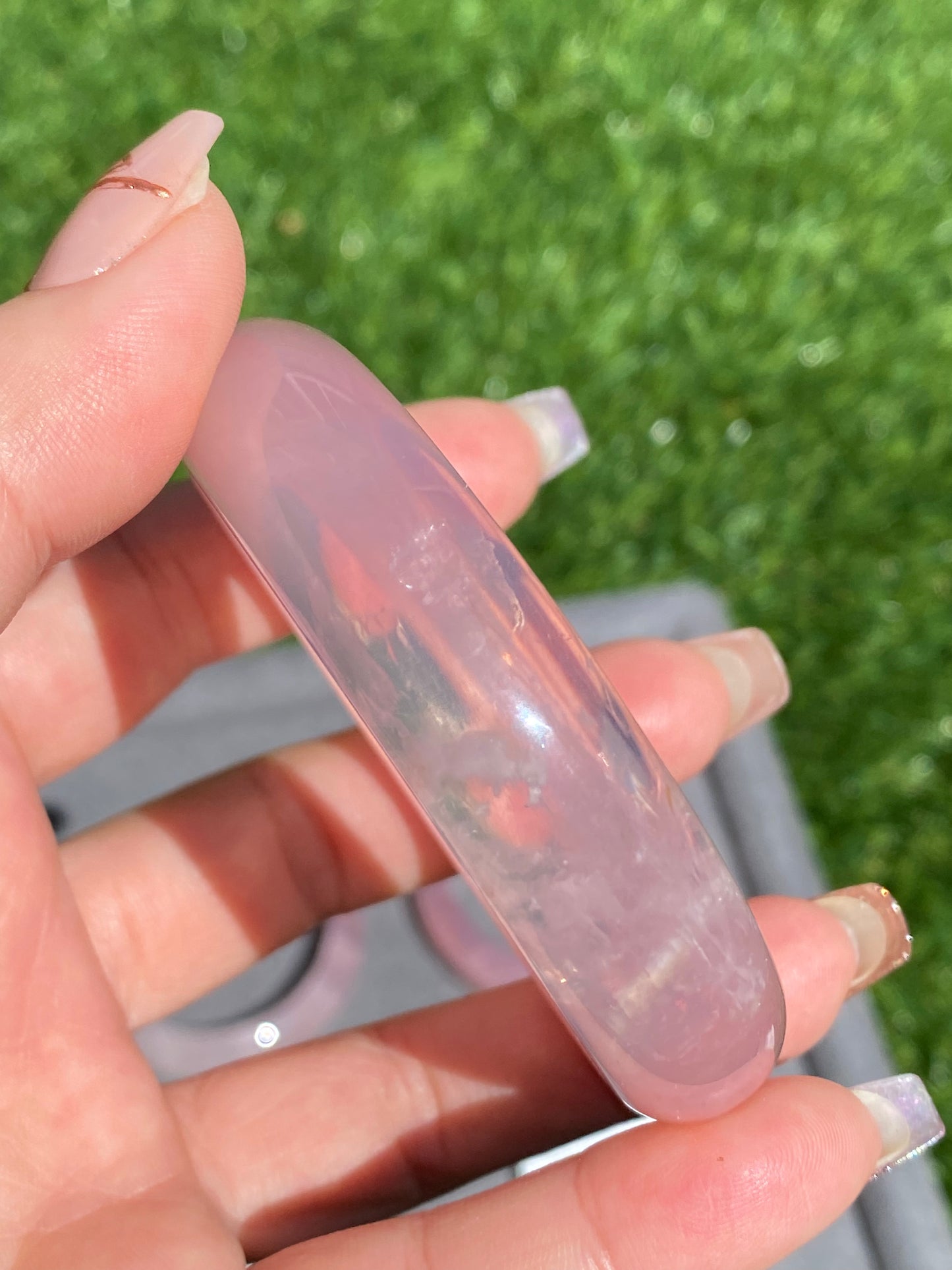 TOPPEST Silky Fire illuminate Rose Quartz Bangle Bracelet,gemstone Rose Quartz Crystal Bangle,gift for her,gift for Mother,Lover