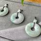 AAA Grade Natural Nephrite Hetian White Green Jade super big size Donut Circle Pendant 52*52mm